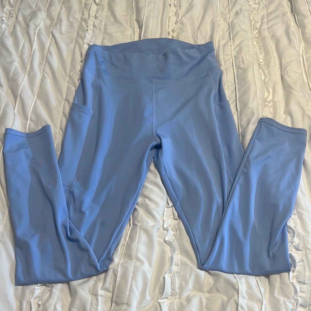 blue athletic leggings